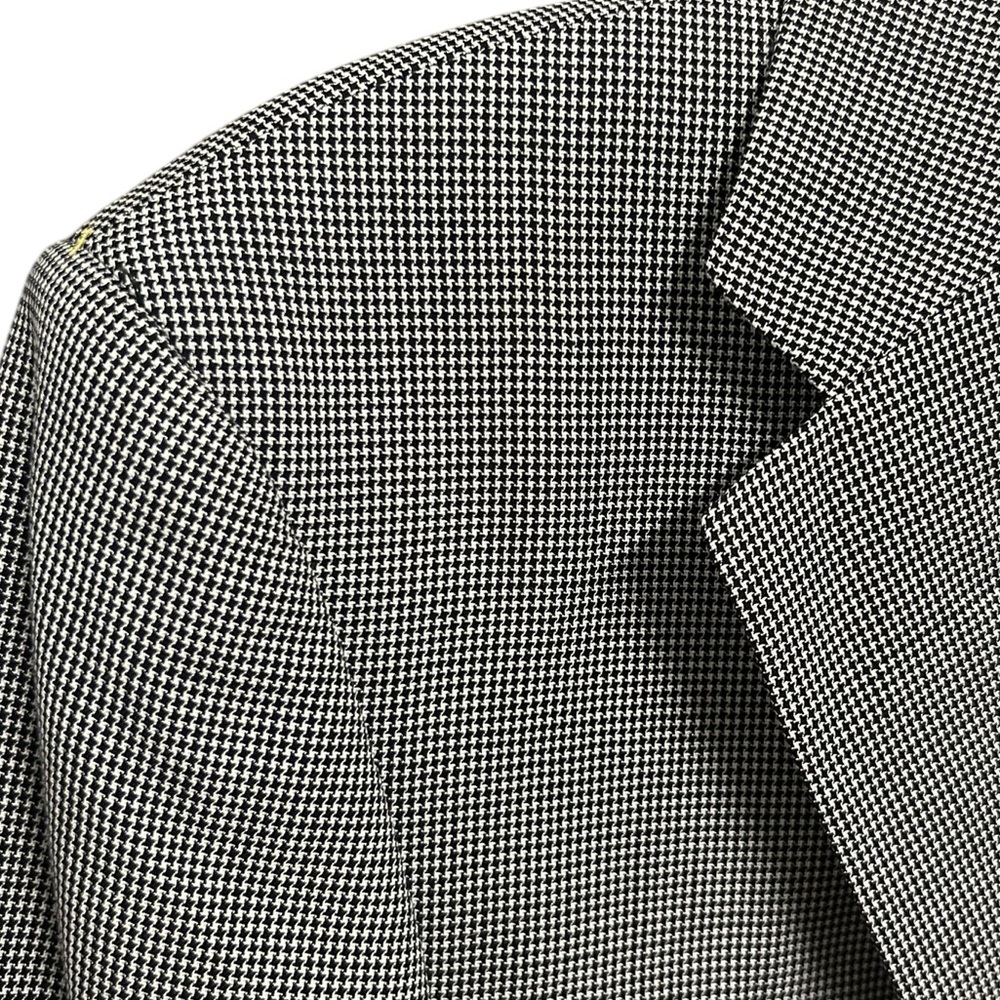 Pronto Uomo Lana Lux Silk Wool Cashmere Black White Houndstooth Sports Coat 38R - Picture 2 of 14